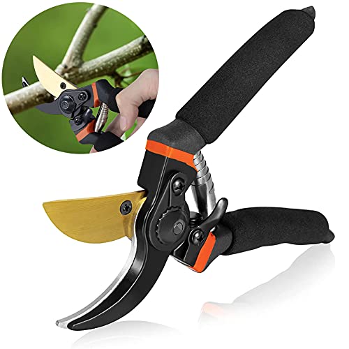 Gartenschere Baumschere, Bypass-Gartenschere, Rosen-Pflanzenschere, Bonsaiwerkzeug, Klinge aus japanischem SK5 Stahl, Bypass Pflanzenschere 20 mm Secateurs. Garten-Pflanzen-Blumenschere - Rot von ZEACCT