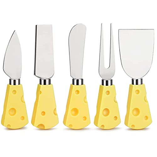 ZEACCT Käsemesser Set 5-teiliges, Luxus Käsemesser aus Edelstahl Premium Käsemesser mit Holzgriff Edelstahl Käsehobel für Charcuteriebretter Premium Käsemesser Mini-Käsemesser von ZEACCT