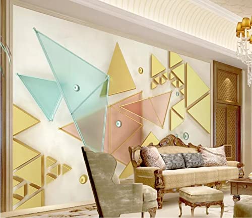 ZEALPLANT 3D Wohnzimmer Tapete Bunte Polygonale Geometrische Wandbild Wandaufkleber Sofa TV Hintergrund Poster Wandkunst, 500cm(W)x300cm(H) von ZEALPLANT