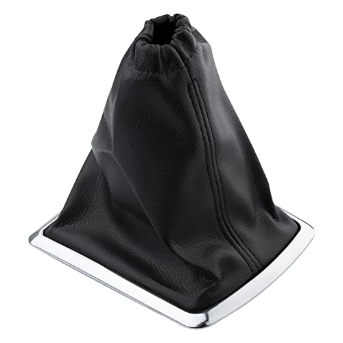 ZEALfix Schalthebel-Abdeckung, passend für Focus 2005–2012, schwarze Gangschaltung, SI-A0346, für Focus MK2 2005–2008, schwarzes PU-Leder von ZEALfix