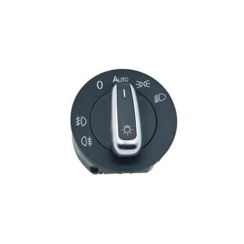 ZEALfix Auto Lichtschalter Kompatibel mit Jetta 5 Golf 5 6 Tig-an Caddy Passat B6 B7 CC,5ND941431B Scheinwerferschalter Nebelscheinwerfer Hauptlicht Licht Schalter Ohne Sensor von ZEALfix