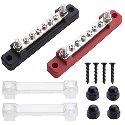 Sammelschiene 12v verteilerblock ZEALfix 6 Klemmenblock 150A M6*2 M4*6 Schrauben Terminals Verteilerblock für Auto, Wohnmobil, Yacht, Schiff Busbar von ZEALfix