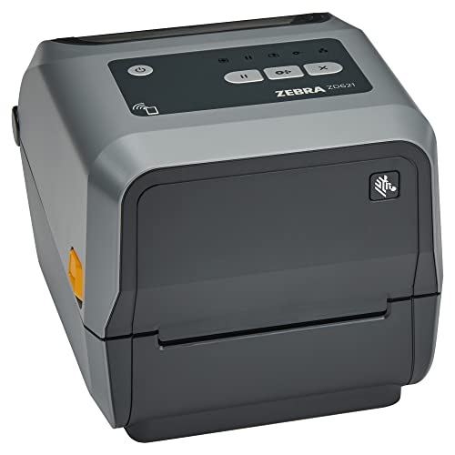 Zebra ZD621t Drucker mit Abreißkante - 300 DPI - Thermodirekt, Thermotransfer - 108 mm max. Druckbreite, BTLE, LAN, seriell (RS-232), USB, USB-Host Schnittstellen (ZD6A043-30EF00EZ), grau/schwarz von Zebra Technologies