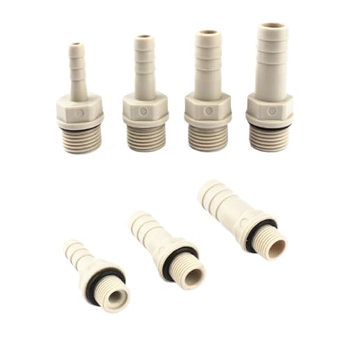 ZEDEVB 1 Stück 1/8 Zoll, 1/4 Zoll, 3/8 Zoll, 1/2 Zoll, 3/4 Zoll Außengewinde auf 6–25 mm POM-Pagodenverbinder, weicher Rohrgelenk, Kunststoff, Tech-Schlauchverbinder mit Unterlegscheibe (25 mm, 3/8 von ZEDEVB