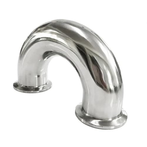 ZEDEVB 32–89 mm O/D Tri-Klemme, 304 Edelstahl, Sanitärhülse, 180 Grad, Rücklaufbiegewinkel, Dreiklee-Rohrverschraubung für selbstgebrautes (38 x Klemme 50,5) von ZEDEVB