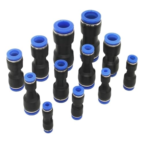 ZEDEVB Pneumatische Schlauchverbinderverschraubung, Luftschlauch, Schnellkupplung, 4 mm, 6 mm, 8 mm, 10 mm, 12 mm, PU-PG (PU 8 mm) von ZEDEVB