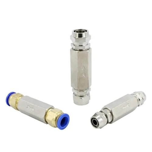 ZEDEVB Pneumatisches Rückschlagventil, 6 mm, 8 mm, 10 mm, 1/4 Zoll Außendurchmesser, Einwegeventil, Luftkompressor, Rohrverschraubung, Adapter (CV-04 12-04-01) von ZEDEVB