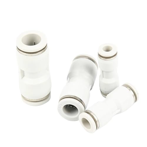 ZEDEVB Weiße Luft-Wasser-Schlauchverschraubungen 4, 6, 8, 10, 12, 14, 16 mm, Rohr, gerade, pneumatischer Steckverbinder, One-Touch-Verbindung, Schnellverschraubungen (12 mm - 12 mm) von ZEDEVB