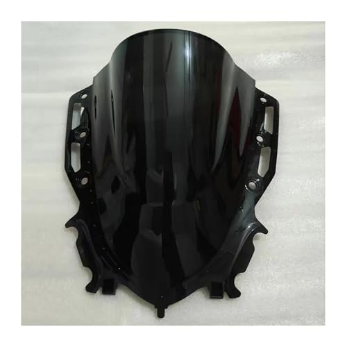 ZEEBQHKLW Für Y&amaha YZF R15 V4.0 2021 2022 2023 R125 2024 YZFR15 M V4 R15M Motorrad-Windschutzscheibe Mit Doppel-Bubble-Windabweiser Zubehör(Schwarz) von ZEEBQHKLW