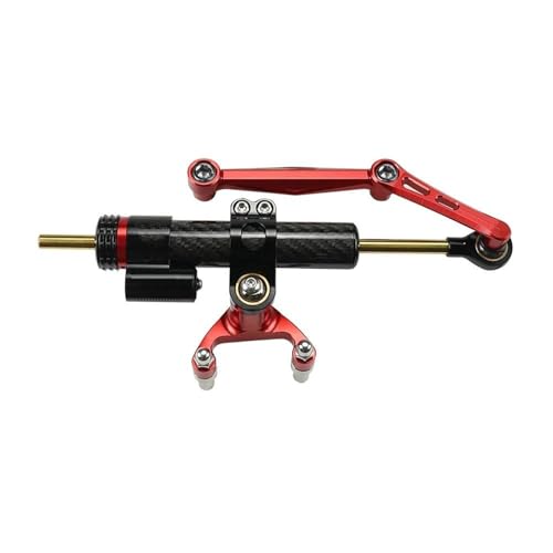 ZEEBQHKLW Motorradlenker Stabilisator Für Ducati Für Monster 950 Für Monster 937 2021-Motorrad Lenkung Absorber Montieren Dämpfer Halterung Kit(Carbon Fiber Red-Kit) von ZEEBQHKLW