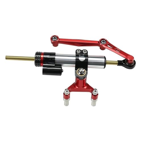 ZEEBQHKLW Motorradlenker Stabilisator Für Ducati Für Monster 950 Für Monster 937 2021-Motorrad Lenkung Absorber Montieren Dämpfer Halterung Kit(Silver Red-Kit) von ZEEBQHKLW