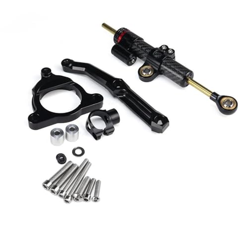 ZEEBQHKLW Motorradlenker Stabilisator Für Kawasaki Z800 Z800 Z800E 2013 2014 2015 2016 Motorräder Lenkung Stabilisieren Dämpfer Halterung Mount Kit(Black - Carbon Fiber) von ZEEBQHKLW