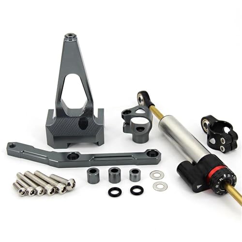 ZEEBQHKLW Motorradlenker Stabilisator Für Y&amaha MT-09 FZ-09 MT 09 MT09 FZ09 2013 2014 2015 2016 2017 2018 2019 Motorrad Lenkungsdämpfer Mit Halterung(Titanium Set) von ZEEBQHKLW