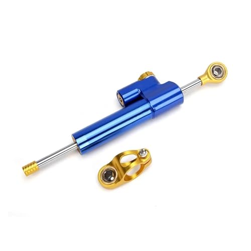 ZEEBQHKLW Motorradlenker Stabilisator Motorrad Universal 256MM Lenkung Stabilize Dämpfer Einstellbare Lenkung Stabilize Dämpfer(Blue Gold) von ZEEBQHKLW