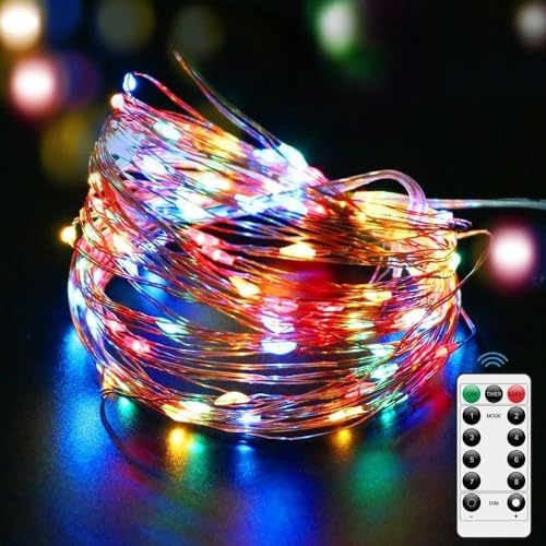 ZEEFO Bunt 20m 200 Leds Lichterkette Batterie außen Lichterketten für Weihnachten, Schlafzimmer, Party, Hochzeit von ZEEFO