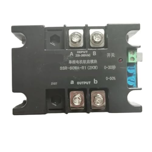 Elektrischer Softstart Controller Einphasiger 220-V-intelligenter Motor-Softstarter, langsamer Start for Wasserpumpenmotor 1 kW, 1,5 kW, 2 kW, 4 kW, 6 kW, 8 kW (Color : SSR-20WA-R1(1KW)) von ZEEGII