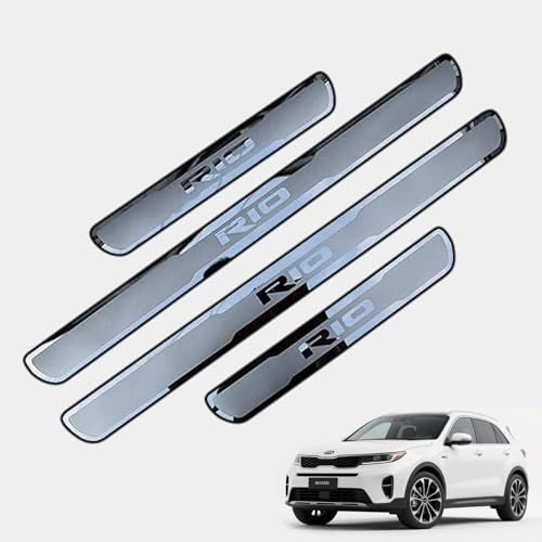 4 Stück Auto Einstiegsleisten Schutz Für KIA Rio 2011-2023 2024 2025, Auto Außen Einstiegsleisten Schutz Zubehör, rutschfeste Anti-KratzTrim Scuff Styling SzubehöR von ZEEGII