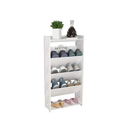 ZEELYDE Schuhregal, einfacher, schmaler, ultradünner kleiner Schuhschrank, mehrlagig, schräge Schuhregal, Hausschuhe, Organizer, Flur, Eingangsbereich, Schuhregal, Happy von ZEELYDE