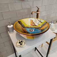 Badezimmer Waschbecken, Vogel Halb Keramik Runde Dekorative Dekor, Remodeling von ZEEMRusticHomeDecor