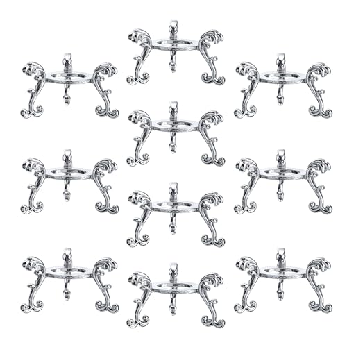 ZEERSHEE Silberfarbener Kristallkugel-Ausstellungsständer, Ei-Display-Ständer, Kugel-Display-Halter, Schreibtisch-Ornament zur Präsentation von Kristallglas und Naturstein, für 40 mm - 80 mm Kugeln, von ZEERSHEE