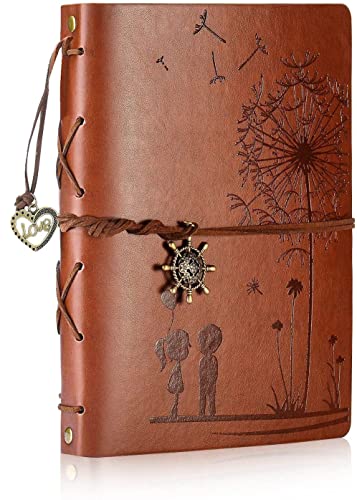 ZEEYUAN Fotoalbum zum Selbstgestalten Löwenzahn 60 Seiten 22x27.3cm Vintages Gästebuch Leder Fotobuch mit Fotoecken als Schönes Geschenk zum Valentinstag Geburtstag und Weihnachten für Paare Freunde von ZEEYUAN