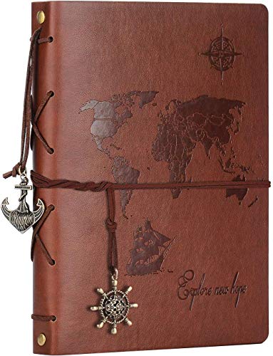 ZEEYUAN Fotoalbum Scrapbook zum Selbstgestalten Weltkarte Leder Fotobuch 60 Seiten mit Fotoecken als Geschenk zum Geburtstag für Paare Freunde von ZEEYUAN