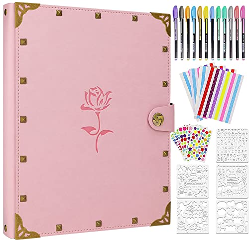 ZEEYUAN Fotobuch Selbststaglten 60 Schwarze Seiten DIY Scrapbook Album zum einkleben Leder Fotoalbum Geschenk für Weihnachten Hochzeit Jahrestag Valentinstag Muttertag Geburtstag von ZEEYUAN