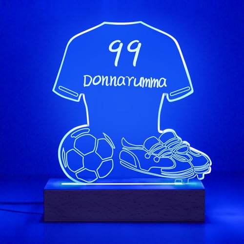 ZEEYUAN Fußballgeschenk Nachtlicht für Jungen Mädchen Fußball Lampe zum Beschriften mit Farbwecgselmodi Geschenke für kleine Fussballer Kinder und Männer von ZEEYUAN
