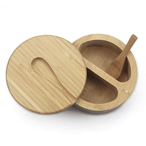 Salzdose,Zur Aufbewahrung von Gewürzen wie Salz,Magnetische Salzdose aus Holz mit einem oder zwei Fächern und Löffel zum Würzen, Kleiner Holzlöffel als Geschenk (Doppelfach, 12*6cm, Innentiefe 4cm) Salzdose,Zur Aufbewahrung von Gewürzen wie Salz,Magnetische Salzdose aus Holz mit einem oder zwei Fächern und Löffel zum Würzen, Kleiner Holzlöffel als Geschenk (Doppelfach, 12*6cm, Innentiefe 4cm) von ZEHOYIC