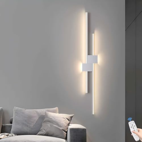 ZEHUILT Moderne Lange Streifen-Wandlampe, LED-Linear-Wandleuchte Mit Stufenlosem Dimmen Und Fernbedienung, Wandleuchte Hintergrund Für Die Innenmontage Für Schlafzimmer Wohnzimmer Flur, Weiß,80CM ZEHUILT Moderne Lange Streifen-Wandlampe, LED-Linear-Wandleuchte Mit Stufenlosem Dimmen Und Fernbedienung, Wandleuchte Hintergrund Für Die Innenmontage Für Schlafzimmer Wohnzimmer Flur, Weiß,80CM von ZEHUILT