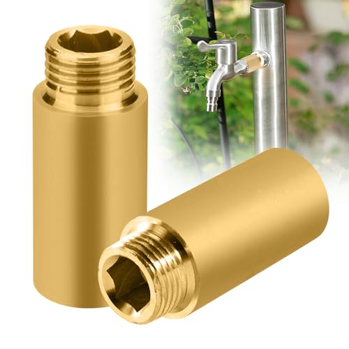 Hahnverlängerung, 2 Stück Messing Hahnverlängerung Gewindeverlängerung Verlängerung Fitting aus Messing für Leitungsinstallation, Verlängerung 1/2 Zoll 40mm+50mm von ZEIEYA