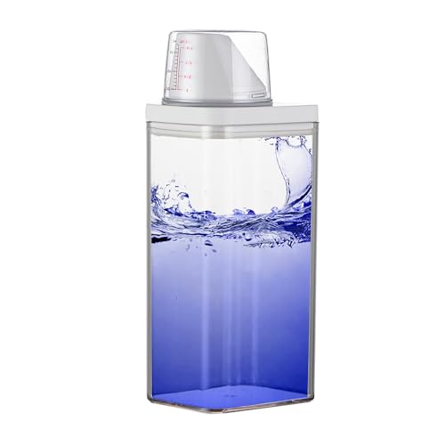 Waschmittelspender, Waschmittel Aufbewahrung Spender Waschpulver Aufbewahrungsbox Wiederverwendbar Leere Flaschen Aufbewahrung Spender mit Messbecher Mehrzweck 1100ML von ZEIEYA