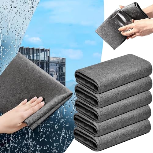ZEIEYA 5Pcs Verdicktes Magisches Reinigungstuch Wiederverwendbaren Mikrofasertücher, Thickened Magic Cleaning Cloth Fusselfrei Putzlappen für Küchen Glas, Autos 30x20cm von ZEIEYA