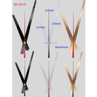 Zeigersatz 17 cm - Schwarz Weiß Gold Aus Aluminium 170 Mm Für Diy Wanduhr Großuhr Reparaturen Kompatibel Uhrzeiger Set Zeigersatz 17 cm - Schwarz Weiß Gold Aus Aluminium 170 Mm Für Diy Wanduhr Großuhr Reparaturen Kompatibel Uhrzeiger Set von ZEIGERZEIT