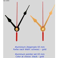 Zeigersatz 65 Mm Schwarz Gold - Glänzend Aus Aluminium Uhrzeiger-Set 6, 5 cm von ZEIGERZEIT