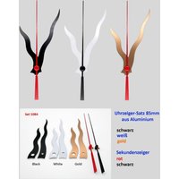 Zeigersatz 8, 5 cm - Schwarz Weiß Gold Aus Aluminium 85 Mm Für Diy Wanduhr Tischuhr Reparatur Kompatibel Uhrzeiger Set von ZEIGERZEIT