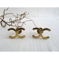 2 Vintage Schubladengriffe Möbelgriffe Goldfarben Griffe von ZEITJUWELEN