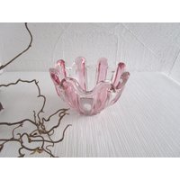 Glas Schale Murano Stil 70Er Jahre Rosa Schüssel Obstschale Deko von ZEITJUWELEN