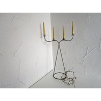 Vintage Kerzenständer Metall 4 Flammig Kerzenhalter von ZEITJUWELEN
