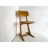 Vintage Kinderstuhl Kindermöbel Kinderzimmer Stuhl Schulstuhl Shabby Chic Ablage Deko Holz von ZEITJUWELEN