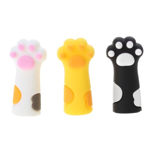 3pcs Cartoon Silikon Bleistift Toper Katzenpfoten Paw Bleistift Stressabbau Anti Kanal Silikonstiftkappe Für Kinderstudent von ZEKANXX