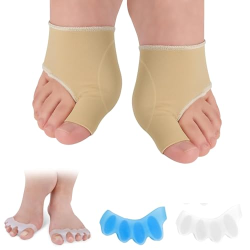 ZEKUN 2 Stück Hallux Valgus Korrektur Hallux Valgus Socken Hallux Valgus Schiene Hallux Valgus Bandage Mit Silikonpads Ballenpolster Vorfuß in Weichem Silikon für Männer und Frauen Hallux Schiene von ZEKUN