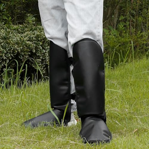 ZELARMAN Leder Weed Eater Leg Chaps, Rasenpflege Beingamaschen, Freischneider Schienbeinschutz zum Trimmen, Stiefelabdeckungen Beinschoner (Kunstleder) von ZELARMAN