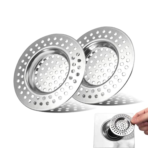 2 Stück Abflusssieb Edelstahl, Löcher Waschbecken Sieb, Abflusssieb Dusche, Waschbecken Sieb aus Edelstahl, Haarsieb Dusche, Abfluss Siebe 2 Stück Abflusssieb Edelstahl, Löcher Waschbecken Sieb, Abflusssieb Dusche, Waschbecken Sieb aus Edelstahl, Haarsieb Dusche, Abfluss Siebe von ZELHYEUU