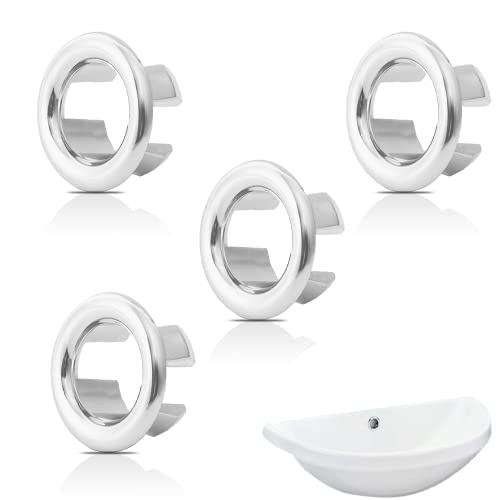 4 Stück Waschbecken Überlauf Ring, Wasserhahn Überlauf Abdeckung Kunststoffring, Sinken Überlauf Ring, Universelle Waschbecken Überlauf Abdeckung von ZELHYEUU