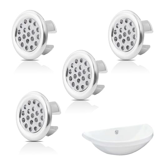 4 Stück Waschbecken Überlauf Ring, Wasserhahn Überlauf Abdeckung Kunststoffring, Sinken Überlauf Ring, Universelle Waschbecken Überlauf Abdeckung 4 Stück Waschbecken Überlauf Ring, Wasserhahn Überlauf Abdeckung Kunststoffring, Sinken Überlauf Ring, Universelle Waschbecken Überlauf Abdeckung von ZELHYEUU
