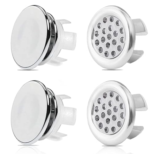 4 Stück Waschbecken Überlauf Ring, Wasserhahn Überlauf Abdeckung Kunststoffring, Sinken Überlauf Ring, Universelle Waschbecken Überlauf Abdeckung von ZELHYEUU