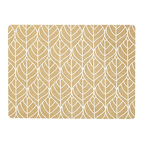 Zeller 01424 Platzset 'Graphic Leave', Kork, weiß, ca. 40 x 30 cm von ZELLER PRESENT SCHÖNER LEBEN. PRAKTISCH WOHNEN.