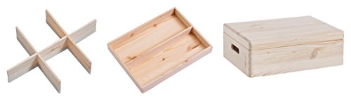 Zeller 13326 Kiste, Holz, Natur, Beige 40 x 30 x 14 cm von ZELLER PRESENT SCHÖNER LEBEN. PRAKTISCH WOHNEN.