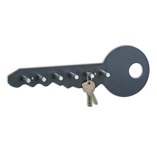 Zeller 13851 Schlüsselboard "Color", Metall/Alu, schwarz, ca. 35 x 4 x 12 cm, Schlüsselleiste, Schlüsselhaken von ZELLER PRESENT SCHÖNER LEBEN. PRAKTISCH WOHNEN.